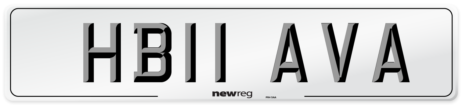 HB11 AVA Number Plate from New Reg